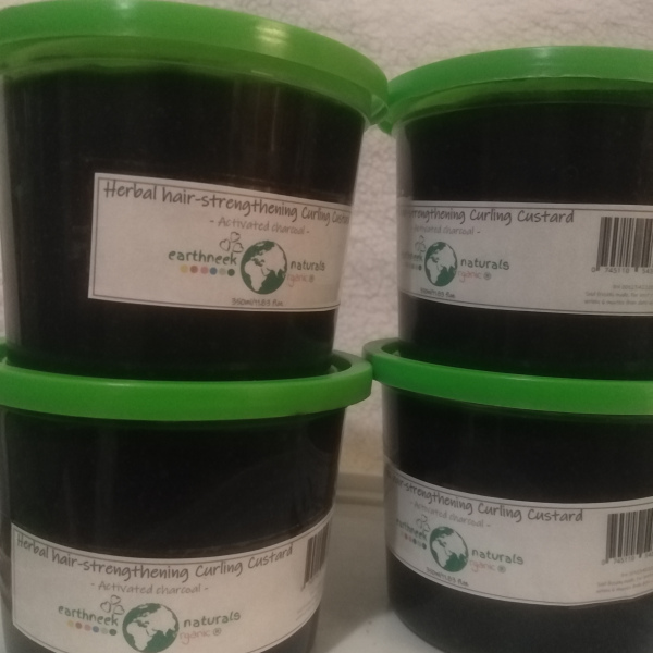 Herbal hair-strengthening Curling Custard (Activated Charcoal) |Hair|